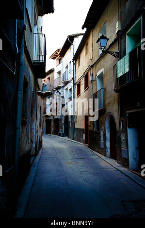 a street in Adahuesca, Huesca, Aragon, Spain Stock Photo