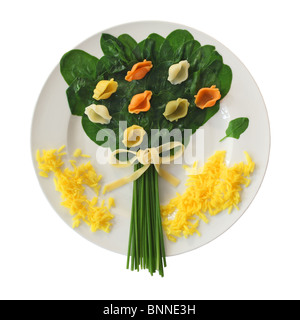 Macaroni la pasta bunch of flowers Stock Photo