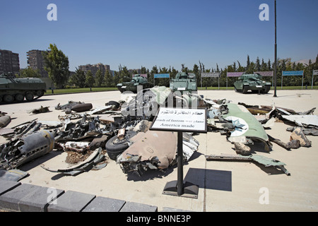 Damascus Syria Panorama military museum crashed Israeli Phantom jet fighter from the Yom Kippur or October war and the six days war Stock Photo
