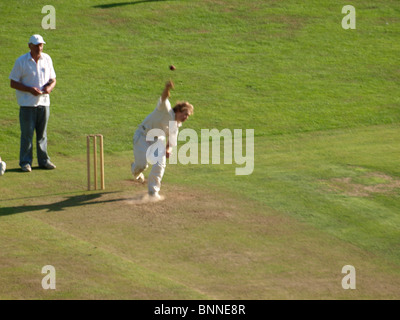 Bowler, Amateur cricket match, Bude verses Bideford at Bude cricket ... photo