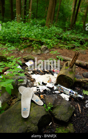 waste in the forest Stock Photo