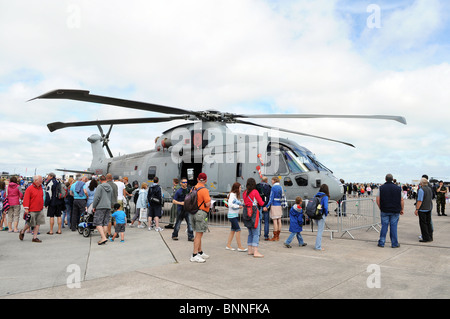 a Merlin anti-submarine helicopter at the Culdrose RNAS open day, at Helston in Cornwall, UK Stock Photo