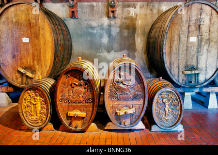 Wine barrels at Beringer Vineyards, Napa Valley, California. Stock Photo