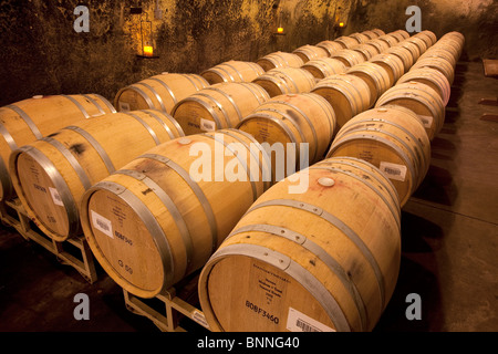 Wine barrels at Beringer Vineyards, Napa Valley, California. Stock Photo