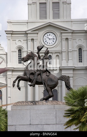 the Place d' Armes was renamed Jackson Square after general Andrew Jackson. Stock Photo