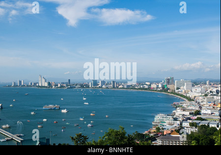 The city of Pattaya and Pattaya Bay in Thailand on a sunny day. Stock Photo