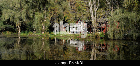 Lake Amenia New York USA America United States of America house trees nature water Stock Photo