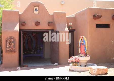 Capilla de Nuestra Senora de Guadalupe, Guadalupe Chapel, Old Town, Albuquerque, New Mexico, USA Stock Photo