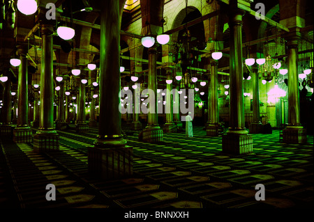 immam praying inside the Al-Hussein Mosque, islamic cairo , egypt Stock Photo