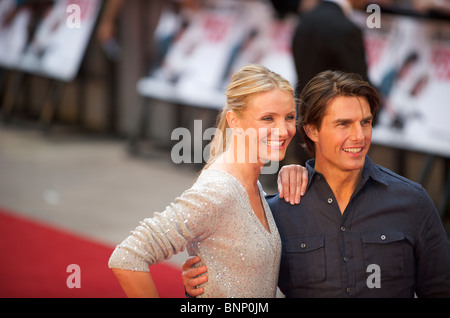 Tom Cruise and Cameron Diaz attend the London UK film premiere of 'Knight and Day July 22nd, 2010 in London, England Shoja Lak Stock Photo