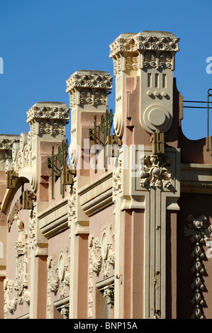 Art Nouveau Details on Melilla Chamber of Commerce Building (1913), by Enrique Nieto, Melilla, Spain Stock Photo