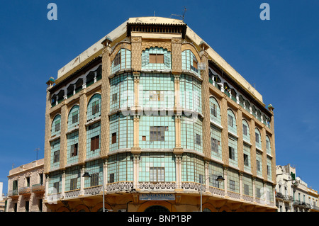 Casa de los Cristales, the Glass House (1922-1925), neo-Arab building planned as Queen Victoria Hotel, Melilla, Spain Stock Photo