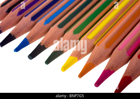 Colored pencils isolated on white Stock Photo
