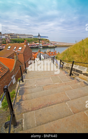 A view down to the harbour from the 199 steps Stock Photo - Alamy