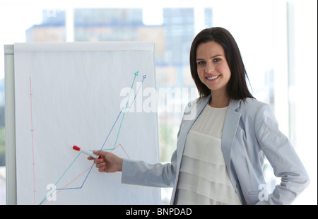 Businesswoman analysing the stock market Stock Photo