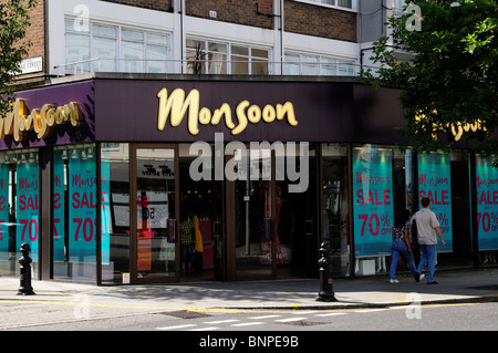 Monsoon Clothes fashion shop, King's Road, Chelsea, London, England, UK Stock Photo