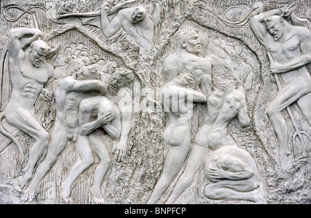 Benedetto Robazza's 'Inferno' on public display in Rome, Canto 18 Stock Photo