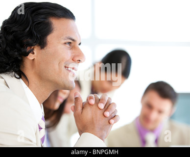 Self-assured businessman in a meeting Stock Photo