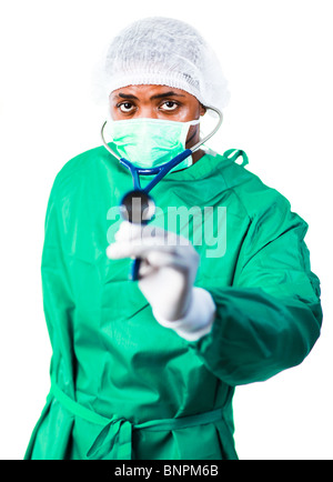 Surgeon holding a stethoscope Stock Photo - Alamy