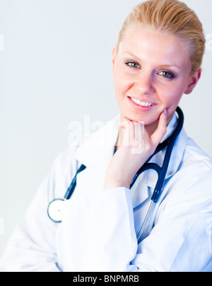 Young female doctor smiling Stock Photo