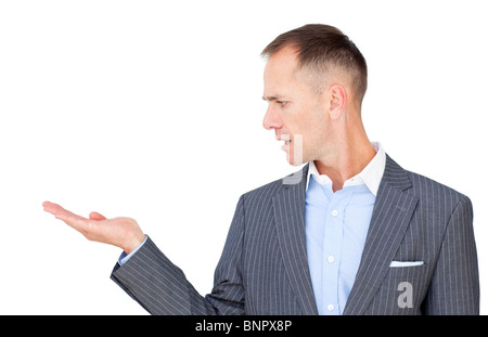 Businessman presenting Stock Photo