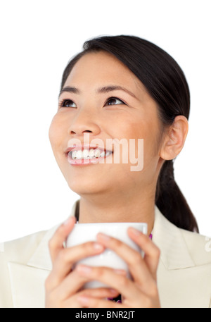 Businesswoman drinking coffee Stock Photo