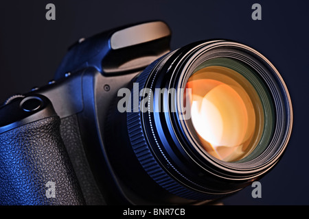 Digital camera with a lens Stock Photo