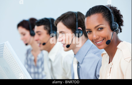 Business people using headset Stock Photo