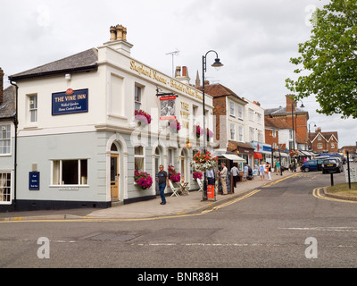 The Vine Inn in the busy High Street Tenterden Kent Stock Photo