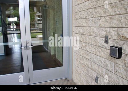 Disabled access to building - automatic doors Stock Photo