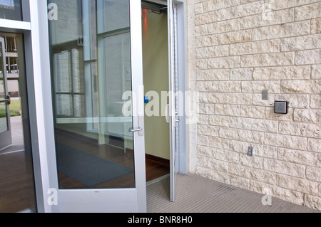 Disabled access to building - automatic doors Stock Photo