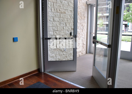 Disabled access to building - automatic doors Stock Photo