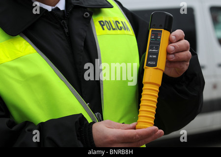 alcohol police testing control breath analyzer traffic device alamy meter holding fast officer polish