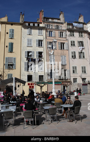 Sidewalk cafe in Toulon, Var, Cote d'Azur, Provence, France, Europe Stock Photo