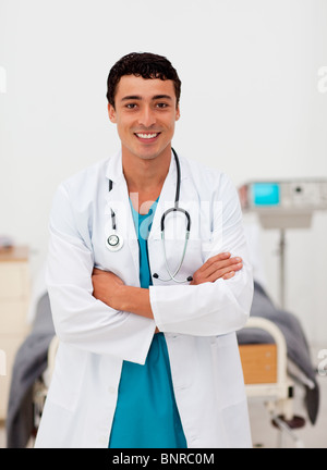 Attractive male doctor  in the hospital Stock Photo