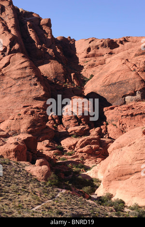 Red Rock Canyon Las Vegas state park - Calico Hills pink sandstone rock Stock Photo