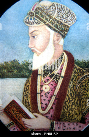 Portrait of  Muhi-ud-Din   Muhammad Aurangzeb Bahadur Alamgir I the sixth Mughal emperor of India,   (3 November 1618 – 3 March 1707) Stock Photo