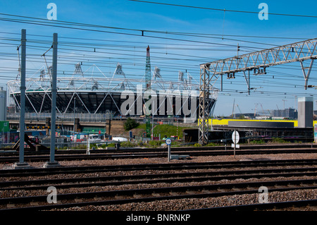 Europe, UK, England, London, Stratford stadium railway April 2010 Stock Photo