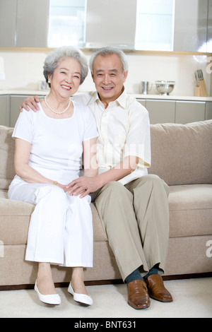 Portrait of a senior couple at home Stock Photo