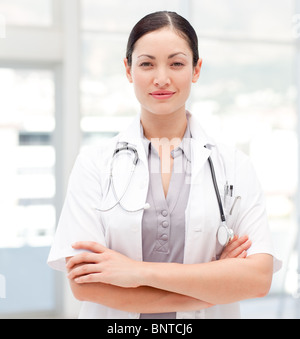 Two doctors looking at the camera Stock Photo