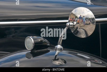 Side light and wing mirror on a Riley RMA motor car. Stock Photo