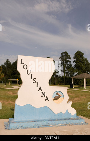 Louisiana Welcome Center Sign USA Stock Photo