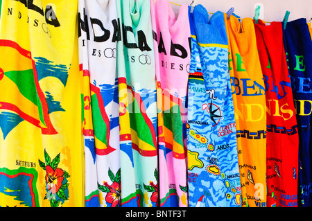 Souvenirs at Grand Anse Craft & Spice Market, Grenada. Stock Photo