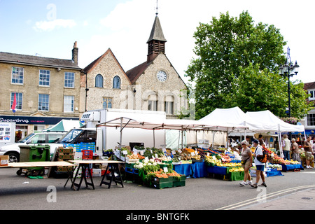 Market stalls, Cornhill Bury St Edmunds, Suffolk, England Stock Photo