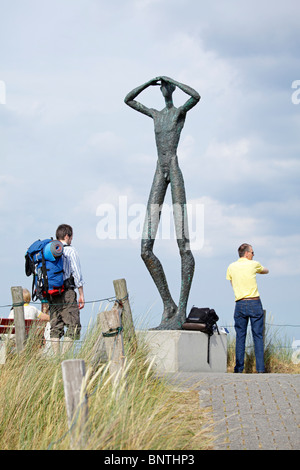 statue at a viewpoint in the dunes, Spiekeroog island, East Friesland, Lower Saxony, Germany Stock Photo