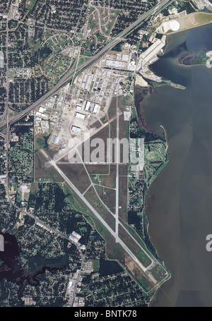 aerial map view above Mobile Regional Airport Alabama Stock Photo