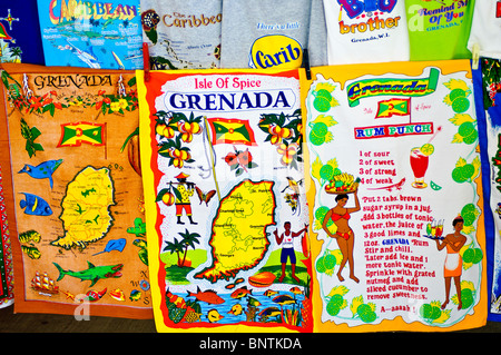 Souvenirs at Grand Anse Craft & Spice Market, Grenada. Stock Photo