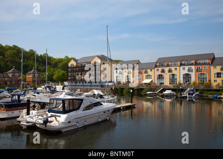 Marina and houses Penarth Cardiff Bay Wales UK Stock Photo