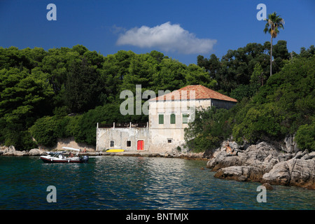 Donje Celo harbour, Kolocep, South Dalmatia Croatia one of the Elaphite islands near Dubrovnik Europe Stock Photo