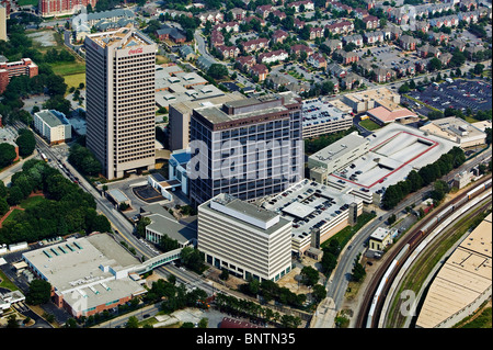 aerial view above Coca Cola corporate headquarters Atlanta Georgia Stock Photo